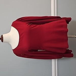 Shein Burgundy Tie Back Blouse